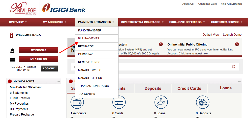 icici bank employee salary slip download